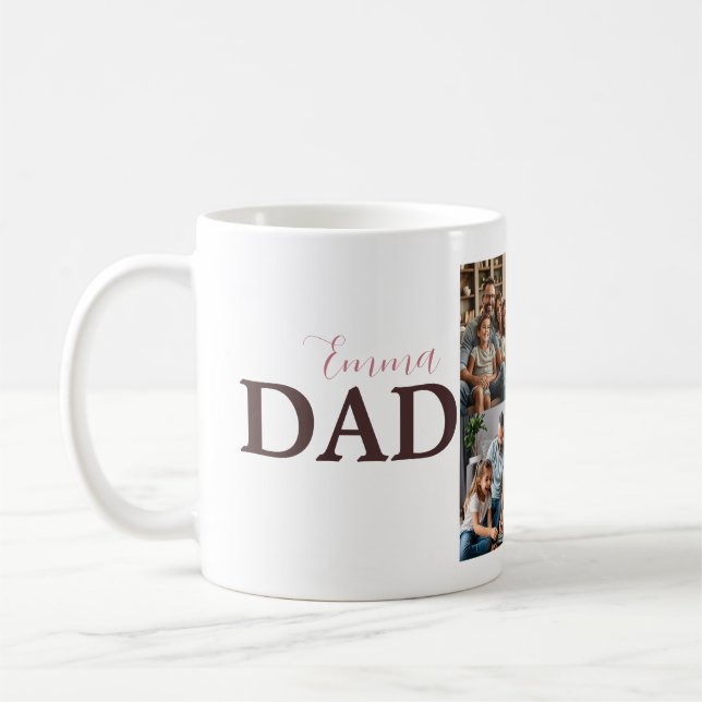 Benutzerdefinierte Vater-Tasse mit Foto- und Kinde Kaffeetasse (Links)