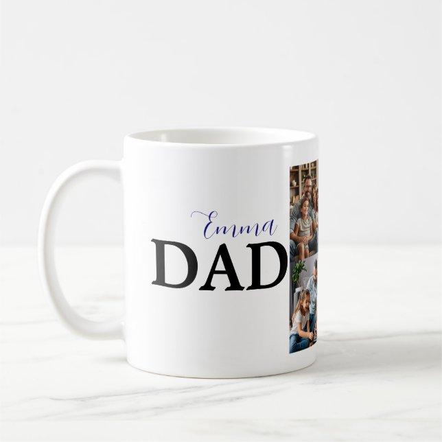 Benutzerdefinierte Vater-Tasse mit Foto- und Kinde Kaffeetasse (Links)