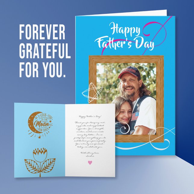 Benutzerdefinierte Vatertagskarte mit Foto - Perso Karte (Custom Father’s Day Card with Photo – Personalized Gift for Dad Daddy Grandpa New First Time Dad)