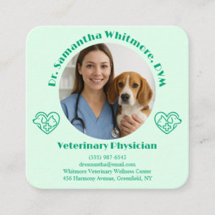 Benutzerdefinierte veterinärmedizinische Visitenka Quadratische Visitenkarte