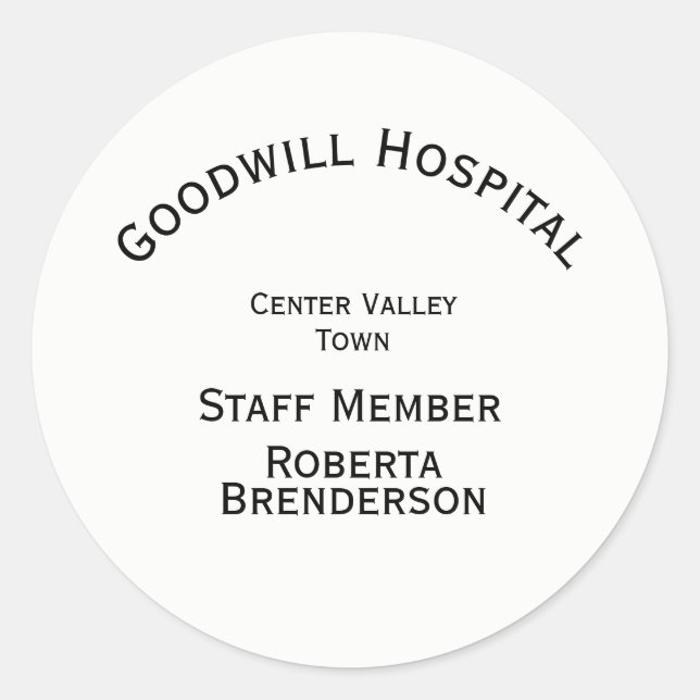 Benutzerdefinierte vier Textzeilen auf Weiß Runder Aufkleber (Vorderseite)