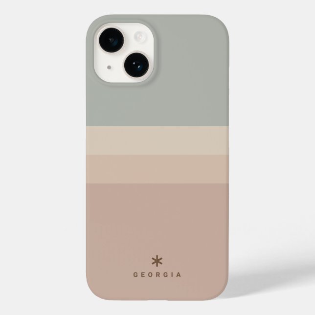 Benutzerdefinierte Vierfarbblock-Rose Rosa Aquamar Case-Mate iPhone 14 Hülle (Rückseite)