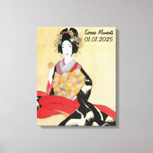 Benutzerdefinierte Vintage-Ästhetik Japan Kimono Leinwanddruck