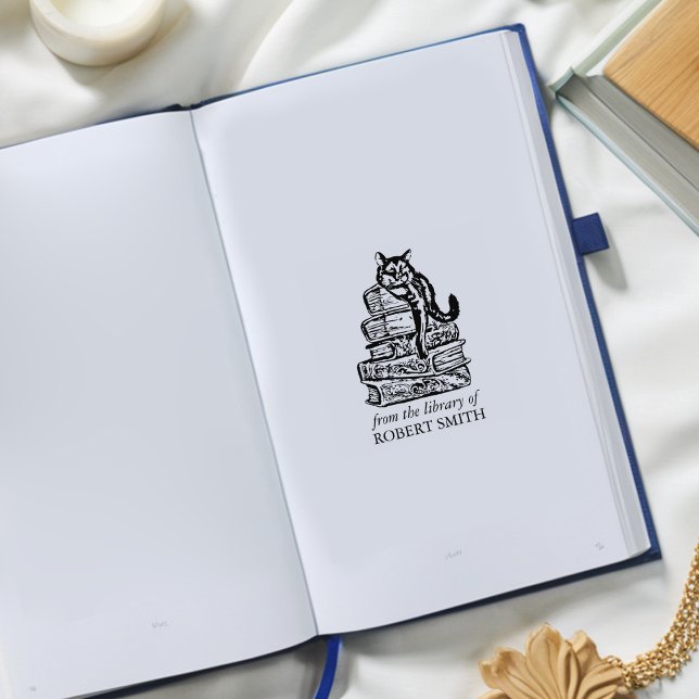 Benutzerdefinierte Vintage Bibliothekskatze Gummistempel (Von Creator hochgeladen)
