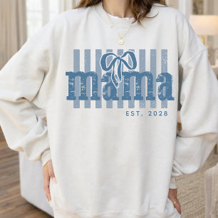 Benutzerdefinierte Vintage Blau Mama Muttertag Sweatshirt
