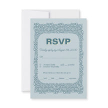 Benutzerdefinierte Vintage blaue RSVP-Karte für Ho