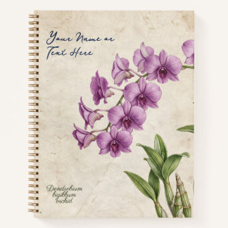 Benutzerdefinierte Vintage-Dendrobium-Bigibbum-Orc Notizbuch