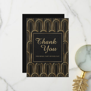 Benutzerdefinierte Vintage-Gatsby-Hochzeit Dankeskarte