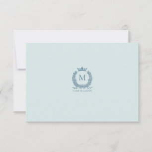 Benutzerdefinierte Vintage Monogramm-Weckerkarte Mitteilungskarte