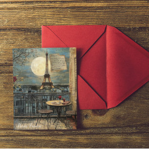 Benutzerdefinierte Vintage-Paris-Eiffelturm-Romant Postkarte