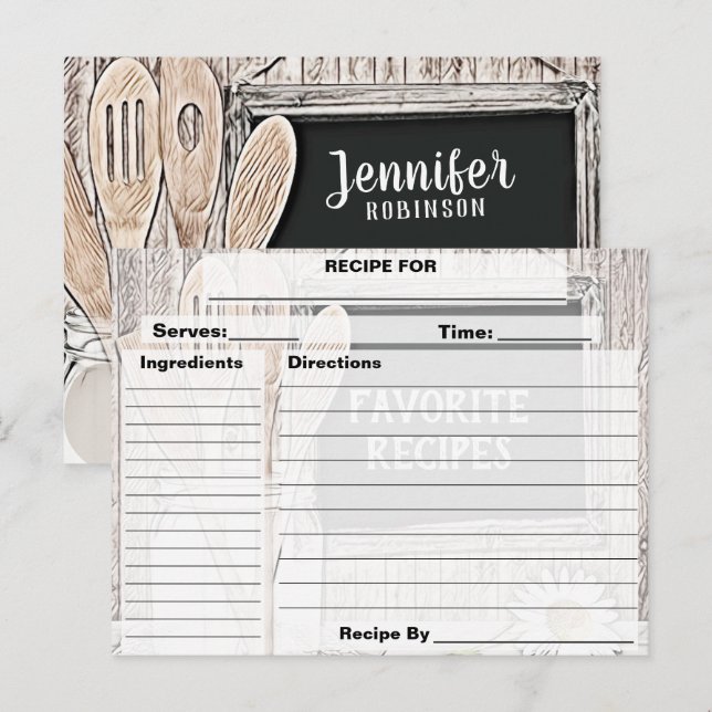 Benutzerdefinierte Vintage Personalisierte Rezept- Einladungspostkarte (Vorne/Hinten)