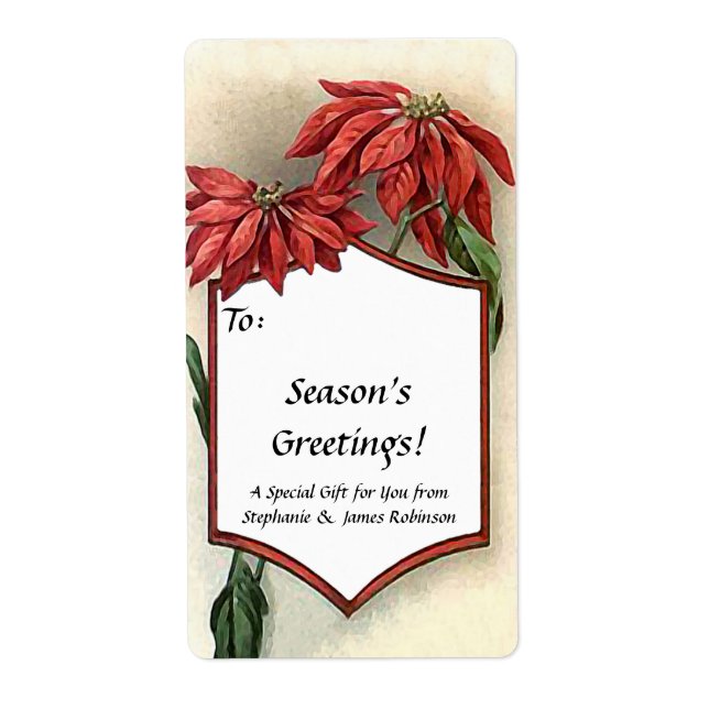 Benutzerdefinierte Vintage Pointsettia Geschenkmar (Vorne)