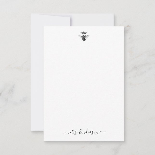 Benutzerdefinierte Vintage Queen Bee Note Card Mitteilungskarte (Vorderseite)