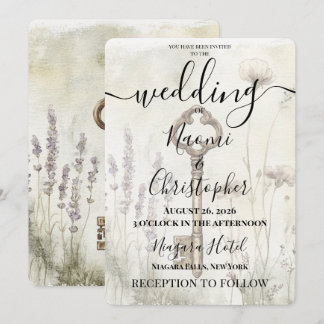 Benutzerdefinierte Vintage-Schlüssel-Hochzeit Einladung