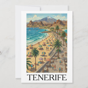 Benutzerdefinierte Vintage Tenerife Kanarische Ins Karte