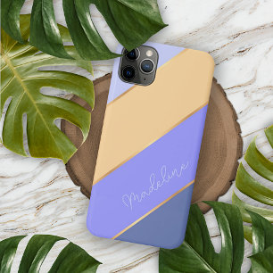 Benutzerdefinierte Violett Lila Blau Pastellgelbe iPhone 16 Pro Max Hülle