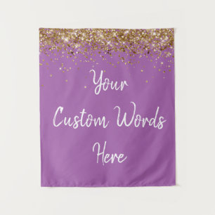 Benutzerdefinierte violette und goldene Fotoautoma Wandteppich