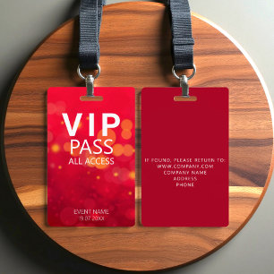Benutzerdefinierte VIP All Access Event Bokeh Orbs Ausweis
