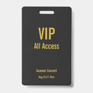 Benutzerdefinierte VIP All Access Festival Pass Ko Ausweis