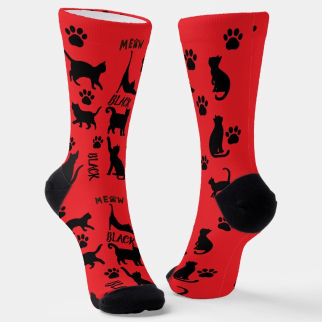 Benutzerdefinierte Void-Katzen-Socken | Süßes Gesc Socken (Gewinkelt)
