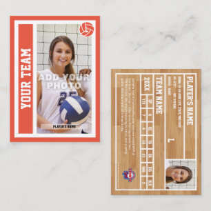Benutzerdefinierte Volleyball-Handelskarte (Orange Telefonnummerkarte