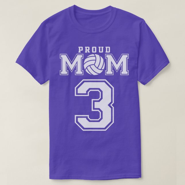 Benutzerdefinierte Volleyball-Mama Nummer 3 Person T-Shirt (Design vorne)