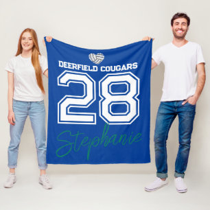 Benutzerdefinierte Volleyball Name Nummer Schule Fleecedecke