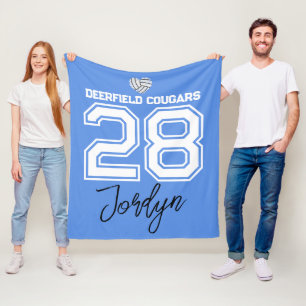 Benutzerdefinierte Volleyball Name Nummer Schule  Fleecedecke