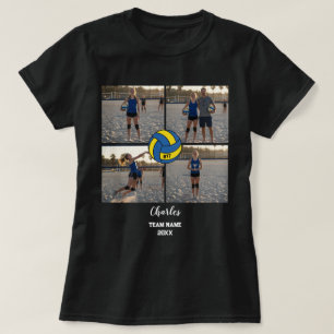 Benutzerdefinierte Volleyball-Player-FotoCollage m T-Shirt