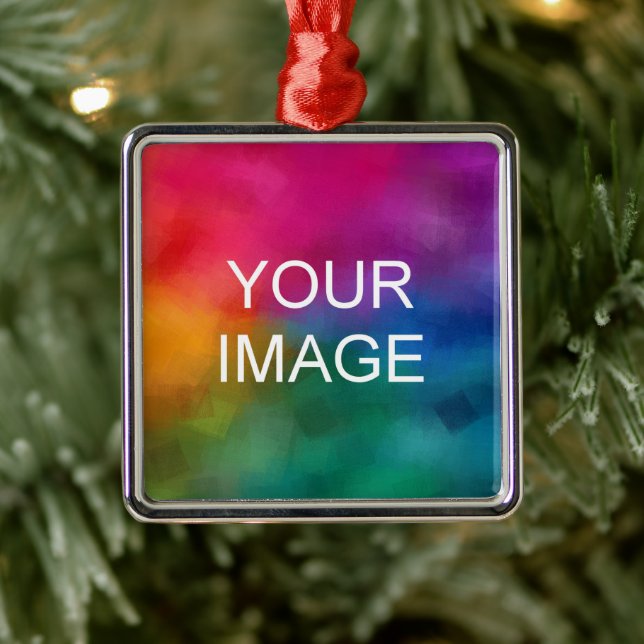 Benutzerdefinierte Vorlage Hochladen des Foto- ode Ornament Aus Metall (Baum)