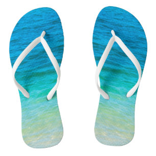 Benutzerdefinierte Vorlage Strand Meereswellen Küs Flip Flops