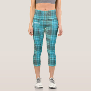Benutzerdefinierte vornehme aqua blaue türkis Pfer Capri Leggings