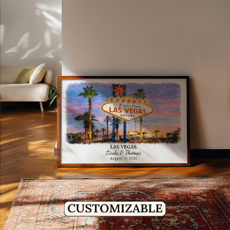 Benutzerdefinierte Wandkunst Las Vegas, Nevada Pos Poster