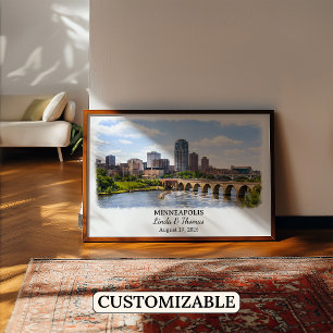 Benutzerdefinierte Wandkunst Minneapolis, Minnesot Poster