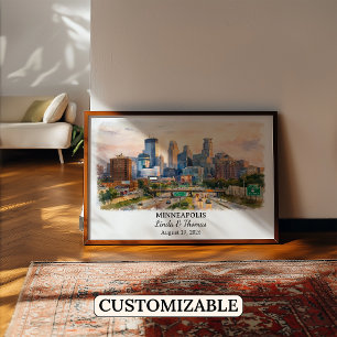 Benutzerdefinierte Wandkunst Minneapolis, Minnesot Poster