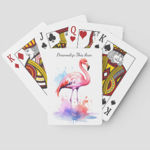 Benutzerdefinierte Wasserfarbe Flamingo Spielkarte