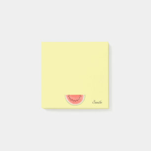 Benutzerdefinierte Wassermelonenfrucht auf Gelb Post-it Klebezettel