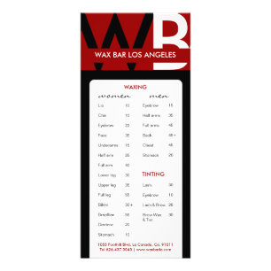 Benutzerdefinierte Wax Bar Rack Card Werbekarte