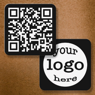 Benutzerdefinierte Website QR Code Firmenlogo Schw Quadratische Visitenkarte