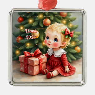 Benutzerdefinierte Weihnachts-Babysitter-Szene neb Ornament Aus Metall