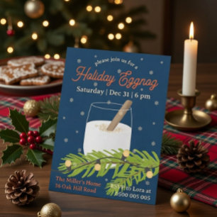Benutzerdefinierte Weihnachts-Eggnog-Party-Einladu Einladung