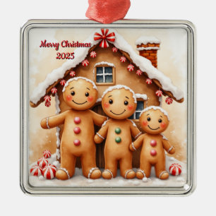 Benutzerdefinierte Weihnachts-Gingerbread-Familie Ornament Aus Metall