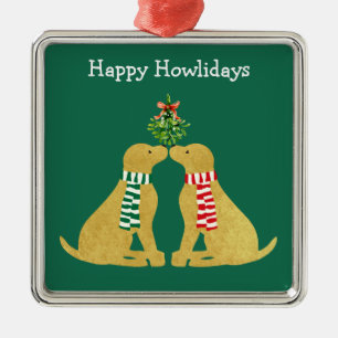 Benutzerdefinierte Weihnachts Golden Retriever küs Ornament Aus Metall