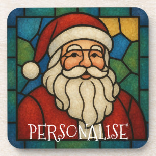Benutzerdefinierte Weihnachts-Santa-Art-Deco-Buntg Getränkeuntersetzer
