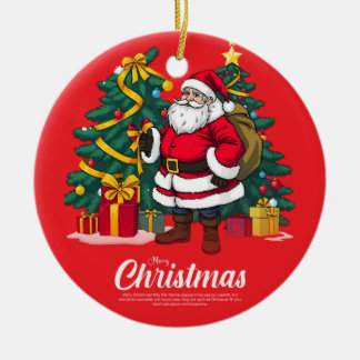 Benutzerdefinierte Weihnachts-Wasserfarbgrafiken P Keramik Ornament
