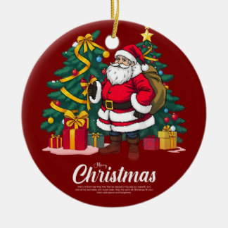 Benutzerdefinierte Weihnachts-Wasserfarbgrafiken P Keramik Ornament