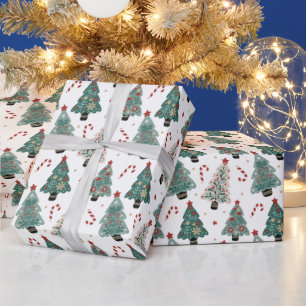 Benutzerdefinierte Weihnachtsbaum-Kandiszuckerhake Geschenkpapier