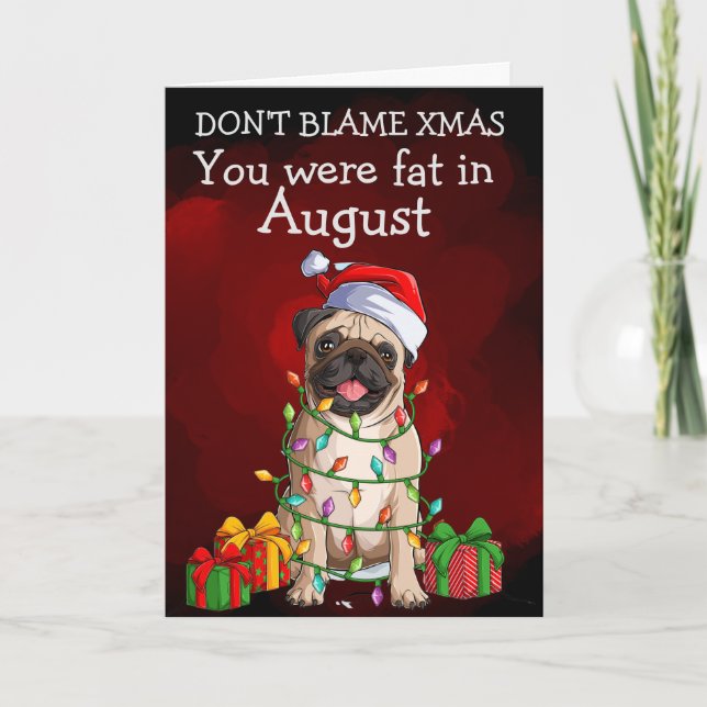 Benutzerdefinierte Weihnachtskarte von Ihrem Mops Dankeskarte (Vorderseite)