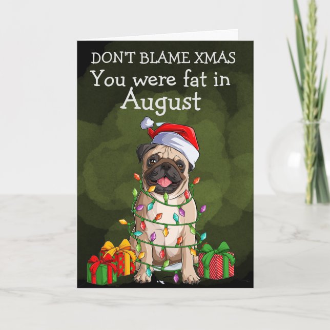 Benutzerdefinierte Weihnachtskarte von Ihrem Mops Dankeskarte (Vorderseite)