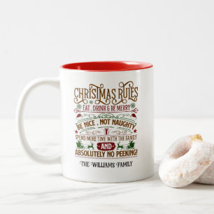 Benutzerdefinierte Weihnachtsregeln Tasse